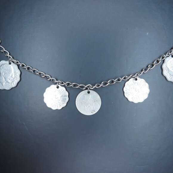 1937 Iraq 10 Fils Coin Charm Bracelet - Picture 1 of 12